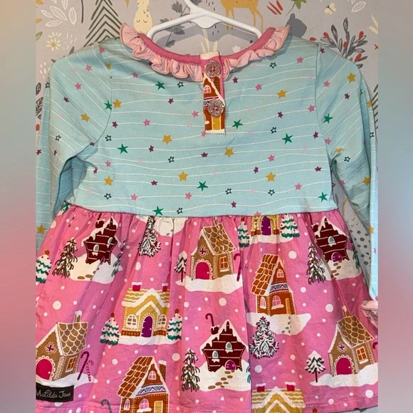 Matilda Jane Gingerbread House Christmas Ruffle Dress Festive and colorful 18 mo - Picture 5 of 16